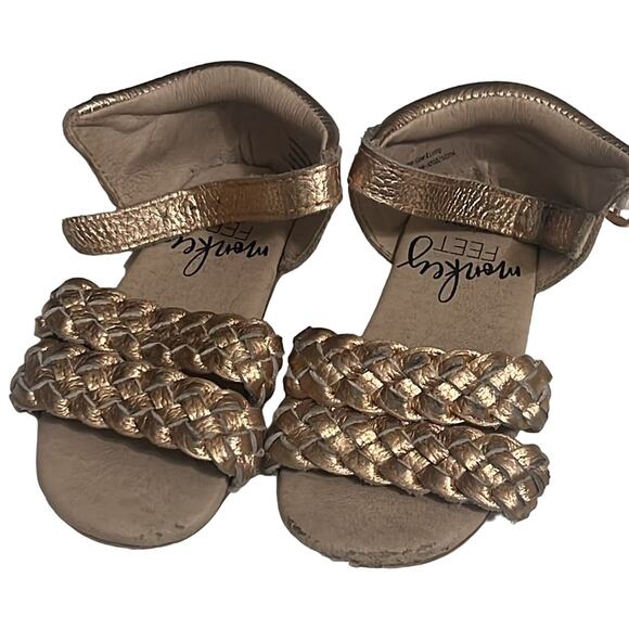 Monkey Feet Other - Monkeyfeet 12/18m (6Y) Braided Boho Sandals Rose Gold Toddler Shoes